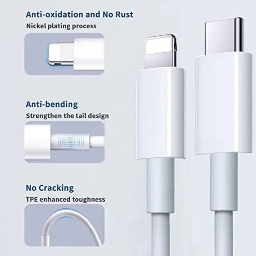 ZXRO  ORIGINAL Lightning Cable 2.1 A 1 m Lightning Cable For Fast Charging  (Compatible with apple iphone X Series/11 Series/12 Series/13 Series/14 Series, White, One Cable)