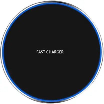 Fast and Reliable Round Black Wireless Charger for All Devices Charging Pad