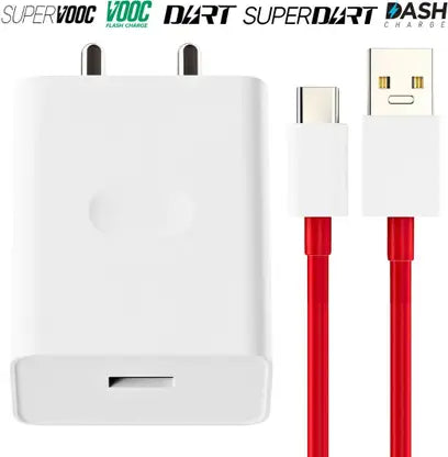 zxro 33 W SuperVOOC 6 A Wall Charger for Mobile with Detachable Cable  (White, Cable Included)